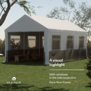 Blumfeldt Party Haven, stan, 598 x 296 x 280 cm, odolný voči poveternostným vplyvom, oceľový rám, jednoduchá montáž, s bočnými stenami