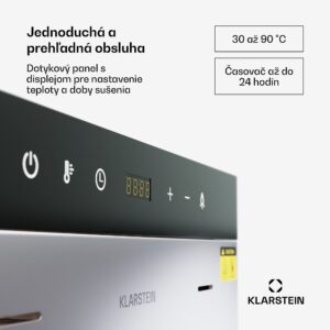 Klarstein MasterJerky 350, sušička, výkon 2 000 W, teplotný rozsah 30 - 90 °C, časovač na 24 hodín, nehrdzavejúca oceľ