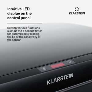 Klarstein Touchless, senzorový odpadkový kôš, 50 l, z nehrdzavejúcej ocele, Soft-Close zatváranie, napájaný batériou, LED displej, časovač