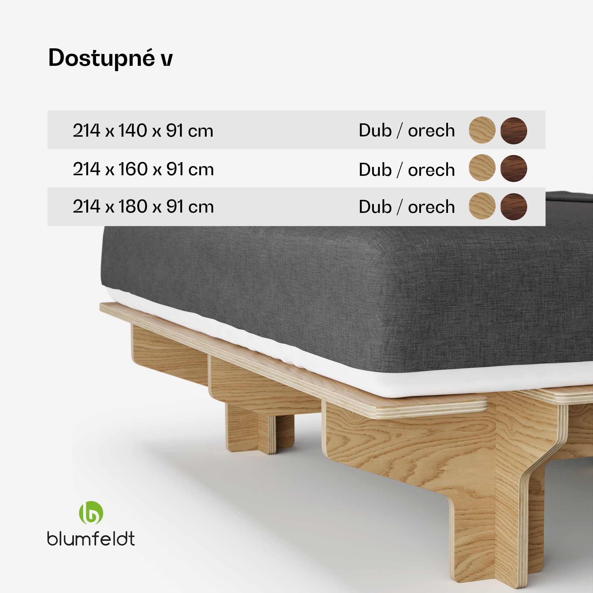 Blumfeldt NordicAura King rám manželskej postele, 180 cm x 200 cm, robustný, bez náradia, eukalyptové drevo, polička – Obrázok 3