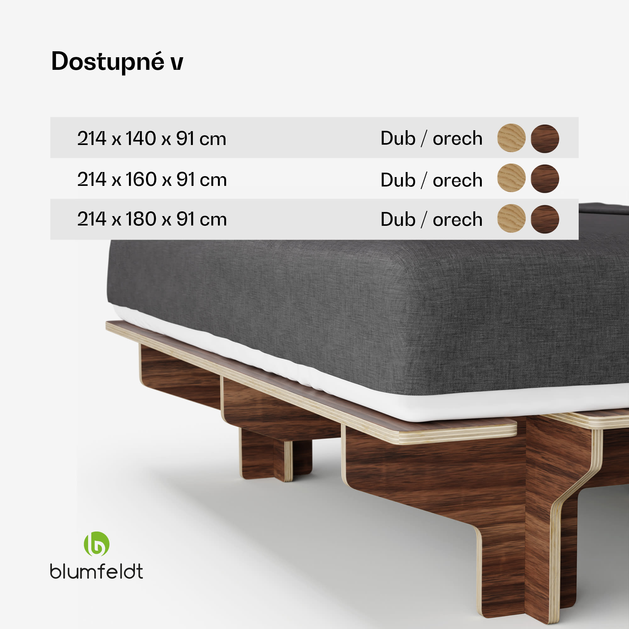 Blumfeldt NordicAura King rám manželskej postele, 180 cm x 200 cm, robustný, bez náradia, eukalyptové drevo, polička – Obrázok 3