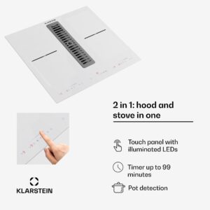 Klarstein Full House 60 Down Air System, indukčná varná doskA digestor, 329 m³/h, EEC A