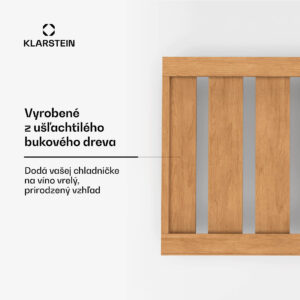 Klarstein Stojan na poháre na víno, bukové drevo, pre Vinsider 79 Duo, veľkorysý úložný priestor, ľahko sa čistí