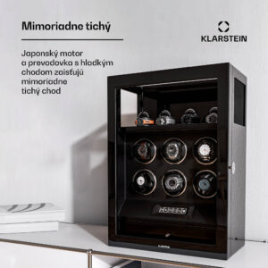 Klarstein SecureTouch naťahovač hodiniek, 6+4 hodinky, motor Mabuchi, klavírny lak, 41 režimov, zámok, LED diódy