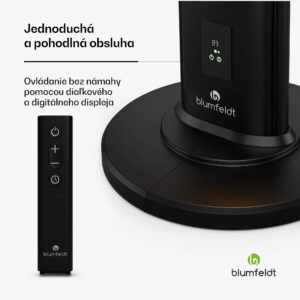 Blumfeldt BlazeTower nfračervený ohrievač, 3000 W, pre vonkajší priestor, 3 úrovne, IP45, diaľkové ovládanie, časovač