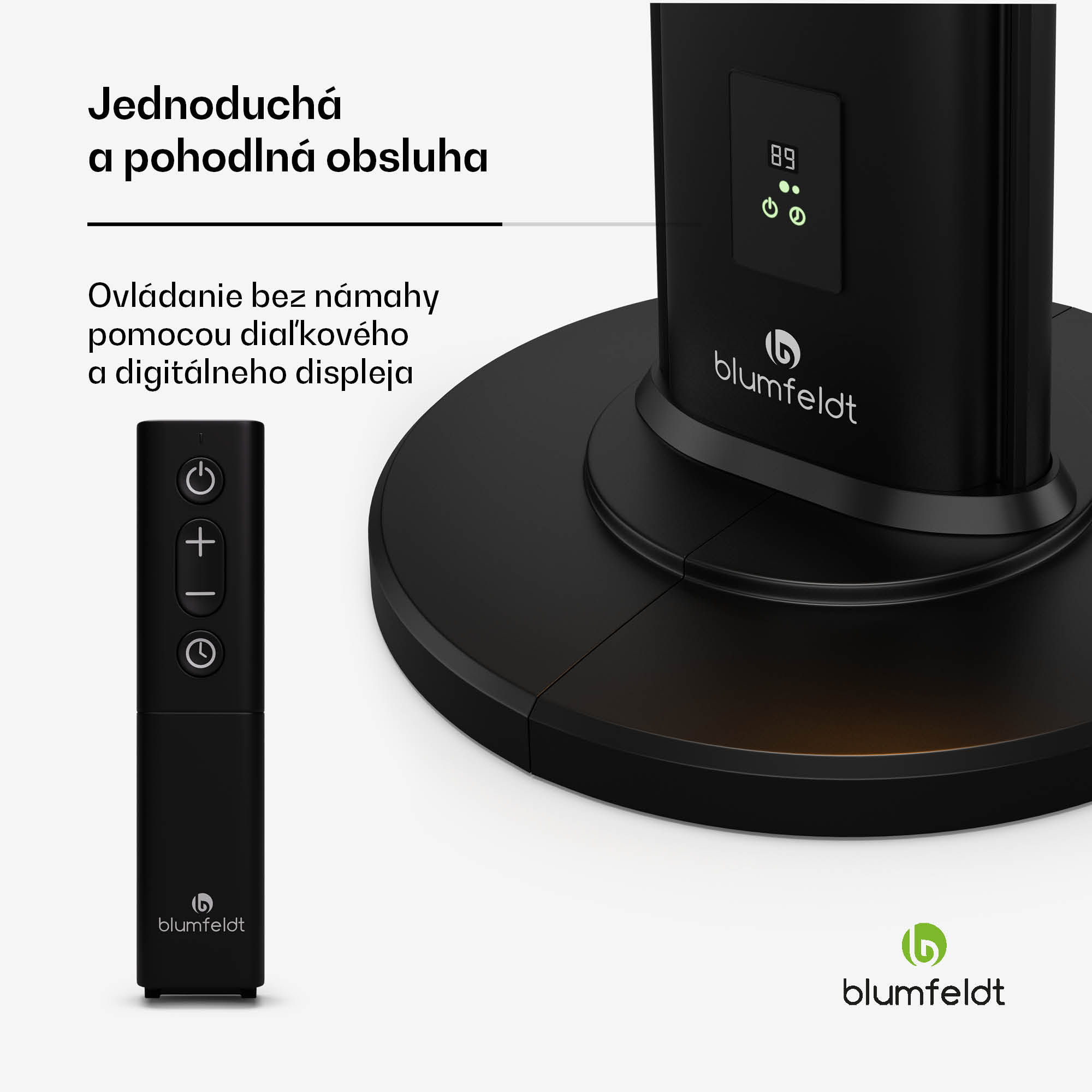 Blumfeldt BlazeTower nfračervený ohrievač, 3000 W, pre vonkajší priestor, 3 úrovne, IP45, diaľkové ovládanie, časovač