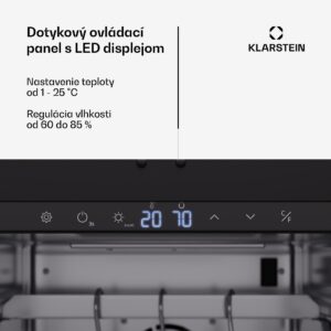 Klarstein Steakhouse skriňa na zrenie mäsa, 88 L, antibakteriálna, LED, dotykové ovládanie, regulácia vlhkosti