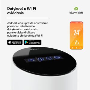 Blumfeldt SmartFlow Tower infračervený sálavý ohrievač, 700 W, 360° distribúcia tepla, WLAN-ovládanie