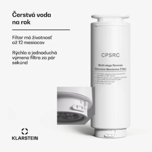 Klarstein VitalPour náhradný filter 75G, Odstraňuje 99,99 %, CF + PPC + RO membrána