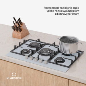 Klarstein Ignito 5-zónová plynová varná doska, 5 Horákov, elektr. zapaľovanie, Wok, na skvapalnený alebo zemný plyn