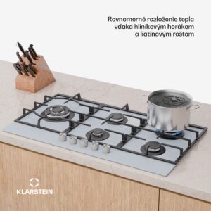 Klarstein Ignito Chef Edition plynová varná doska, 5 Horákov, elektr. zapaľovanie, Wok, na skvapalnený alebo zemný plyn