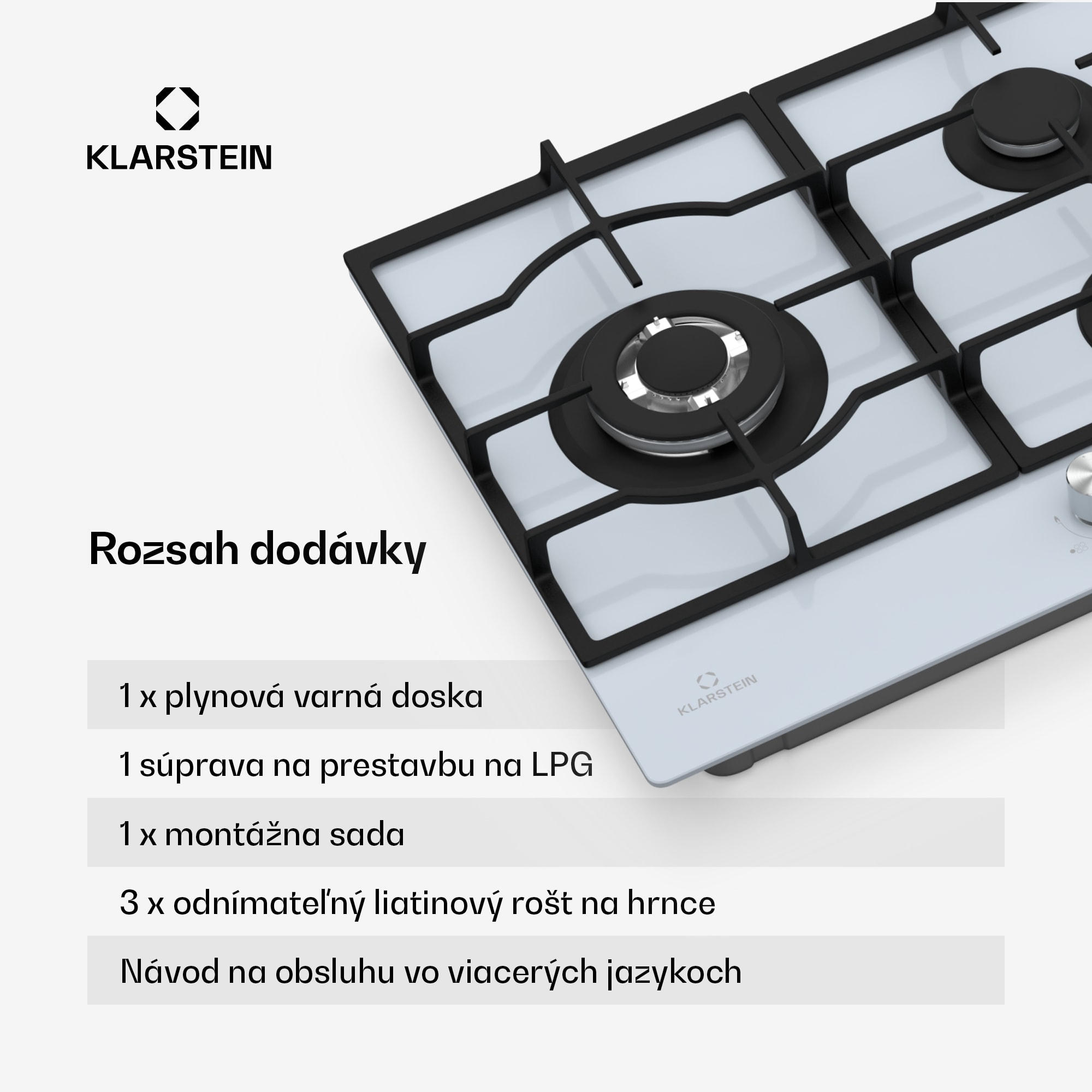 Klarstein Ignito Chef Edition plynová varná doska, 5 Horákov, elektr. zapaľovanie, Wok, na skvapalnený alebo zemný plyn – Obrázok 3