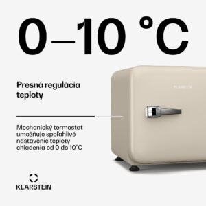Klarstein Audrey Evo mini chladnička, 43 l, retro dizajn, tichá, kompaktná, 3 farby
