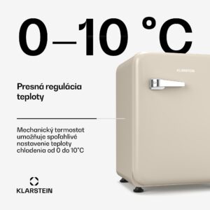 Klarstein Audrey Evo mini chladnička, 68 l, retro dizajn, tichá, kompaktná, 3 farby