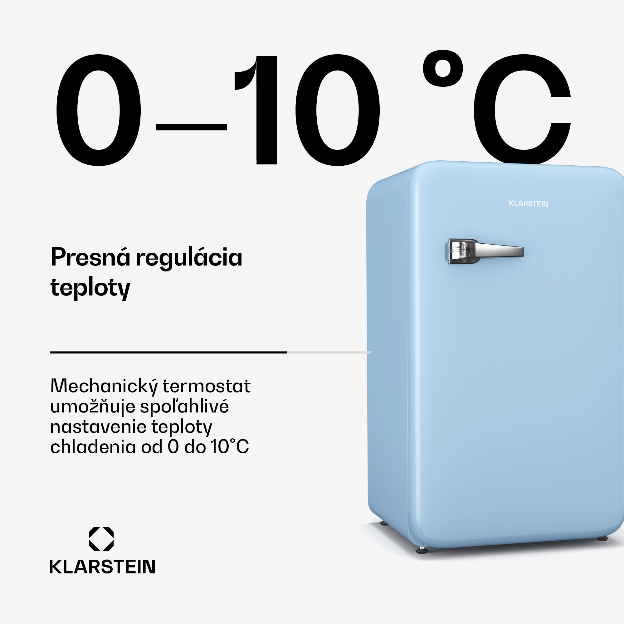 Klarstein Audrey Evo mini chladnička, 90 l, retro dizajn, tichá, kompaktná, 3 farby