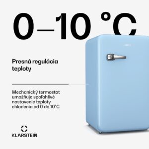 Klarstein Audrey Evo chladnička, 112 l, retro dizajn, tichá, kompaktná, 3 farby