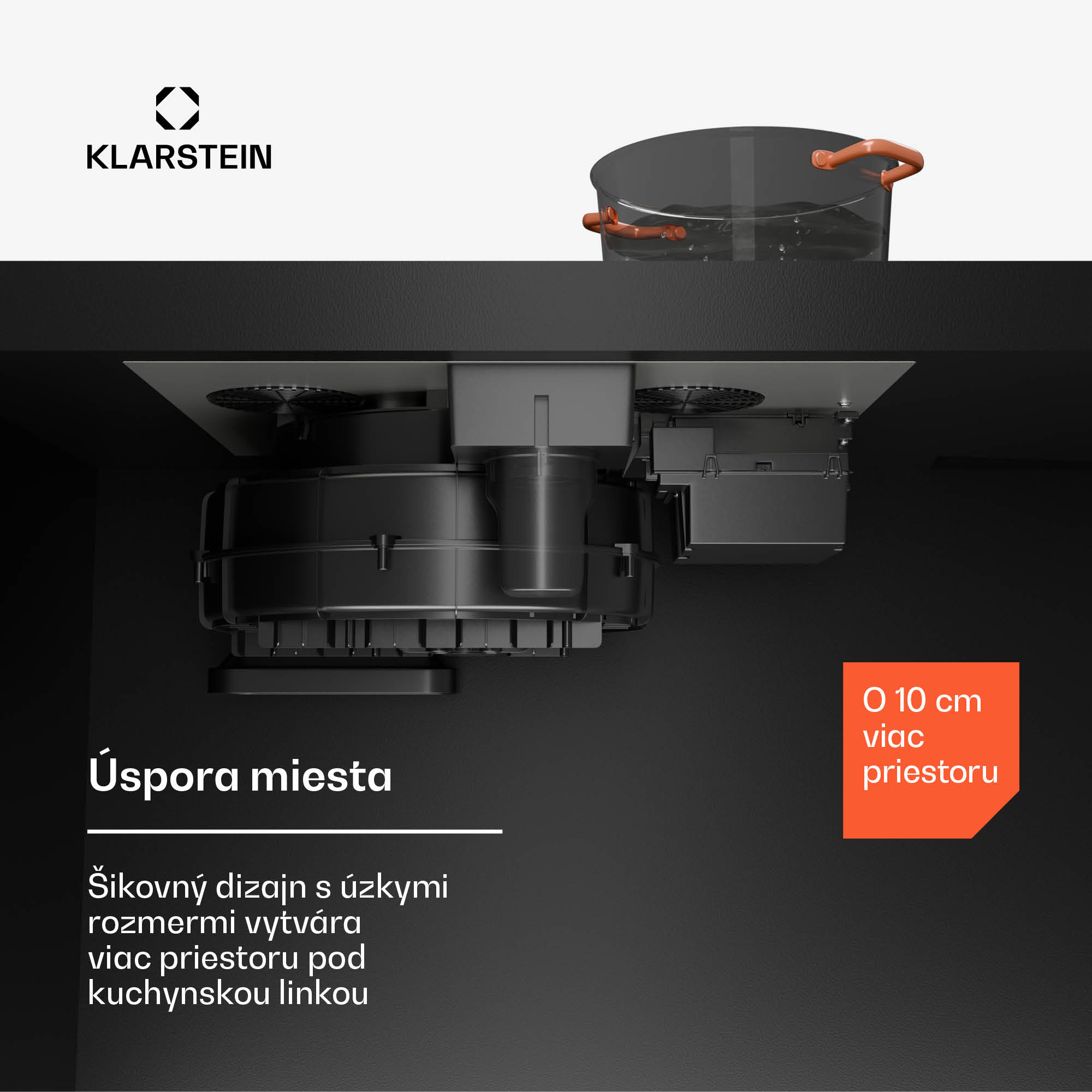 Klarstein AirJet FlexPro Down Air System, Indukčná doska + digestor, Flexi zóna, Booster – Obrázok 3
