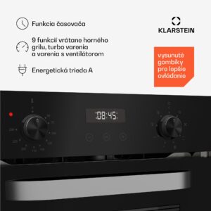 Klarstein SmartSlim rúra, Slim dizajn, 9 funkcií, objem 49 l, jednoduché čistenie, EEK A