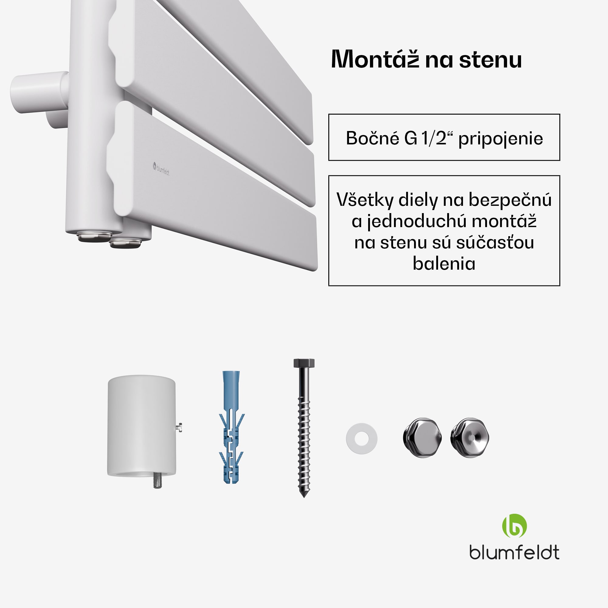 Blumfeldt Fairmont radiátor, 60 x 160 cm, nástenný, moderný dizajn, teplovodný – Obrázok 2