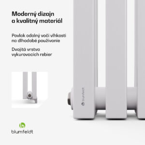 Blumfeldt Radiátor Delgado | moderný dizajn | 25 x 120 cm | 942 W | stredové pripojenie