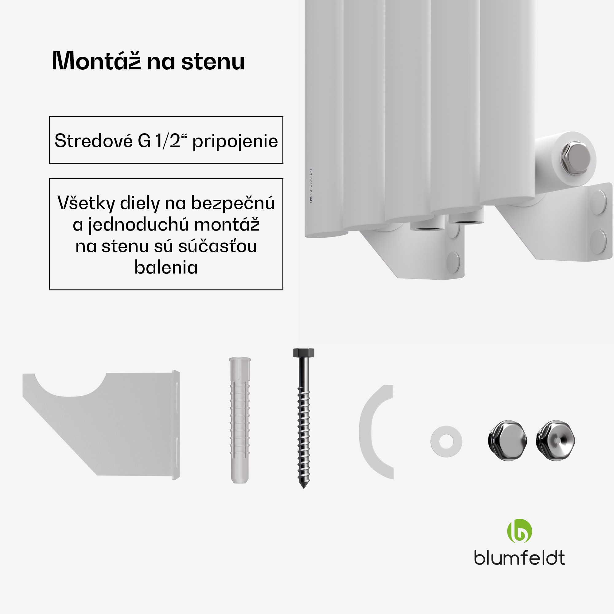 Blumfeldt Tallheo radiátor 120x30 420W – Obrázok 2