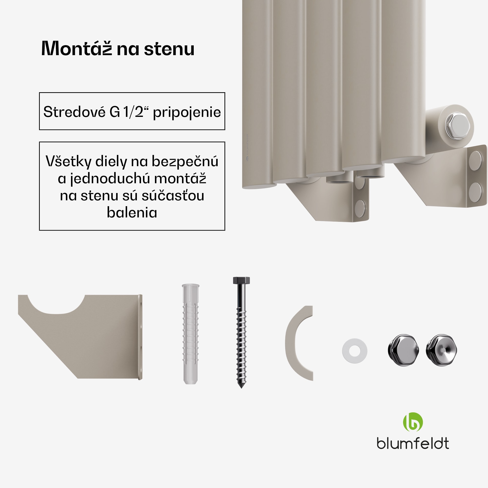 Blumfeldt Tallheo radiátor 120x30 420W – Obrázok 2