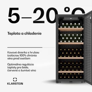 Klarstein CellarMax chladnička na víno, 114 fliaš, Kompresor, Energetická účinnosť E