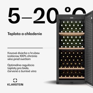 Klarstein CellarMax chladnička na víno, 155 fliaš, Kompresor, Energetická účinnosť E