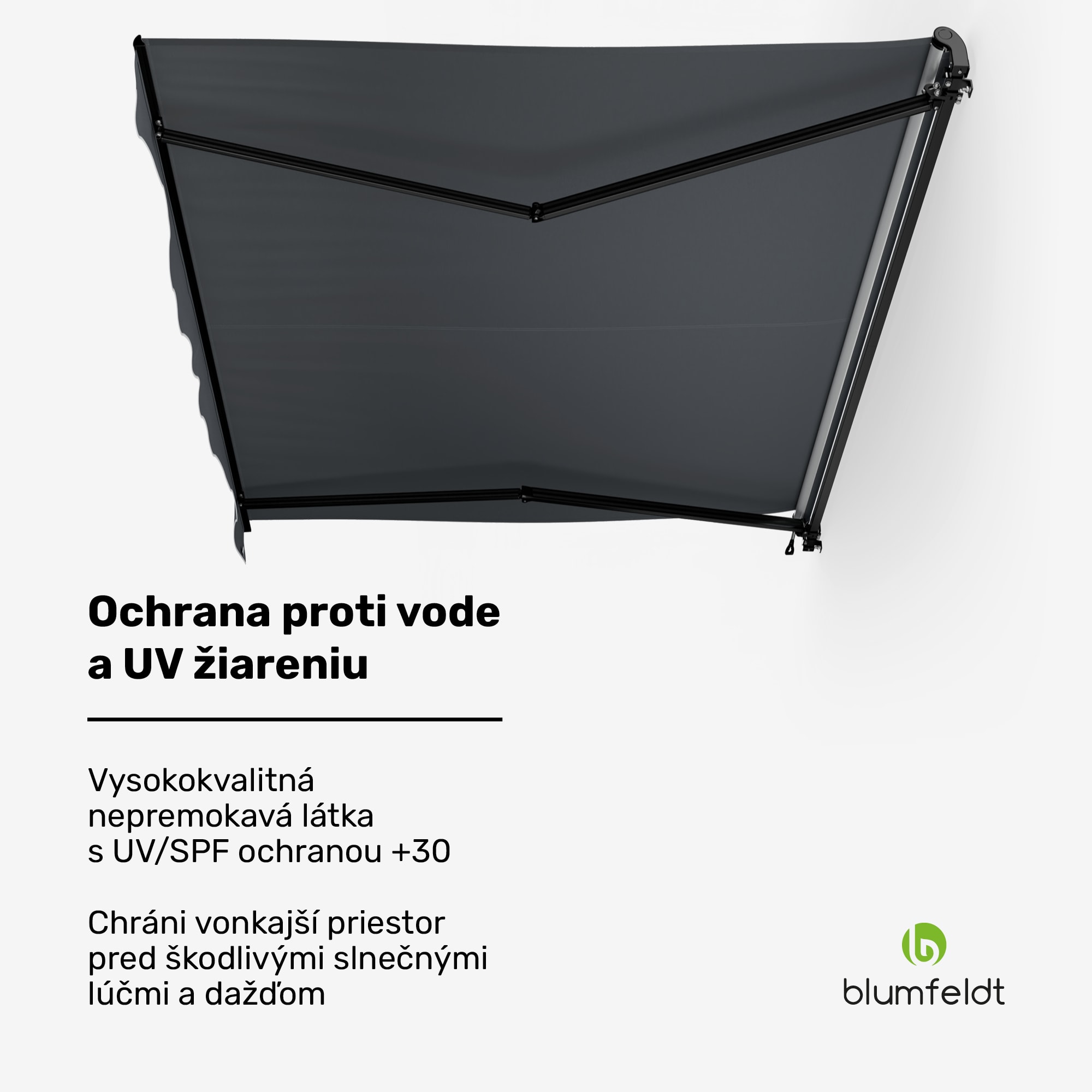 Blumfeldt CloudShade Markíza, Inteligentné ovládanie, UV ochrana, Montáž na stenu – Obrázok 3