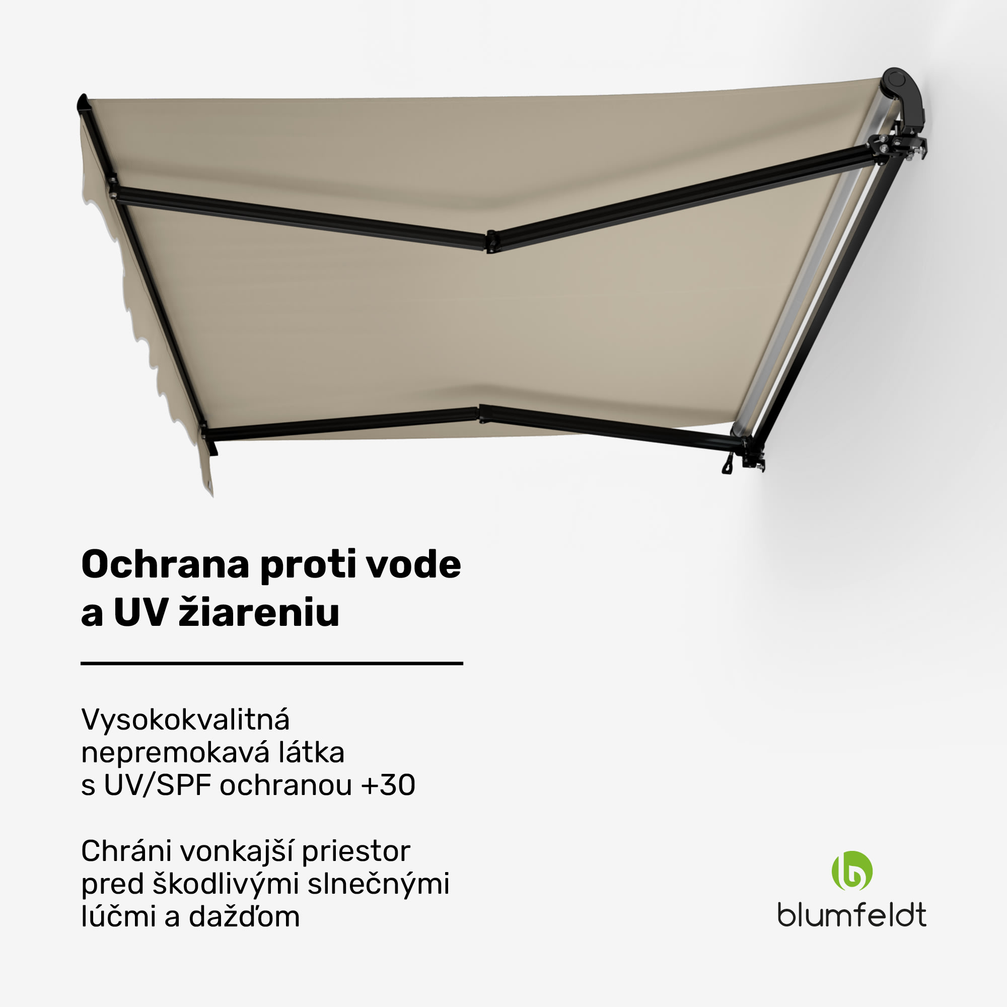 Blumfeldt CloudShade Markíza, Inteligentné ovládanie, UV ochrana, Montáž na stenu – Obrázok 3