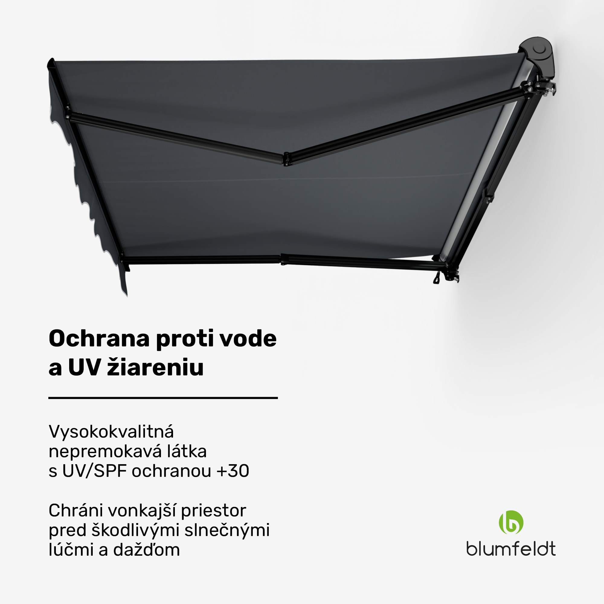 Blumfeldt CloudShade Markíza, Inteligentné ovládanie, UV ochrana, Montáž na stenu – Obrázok 3