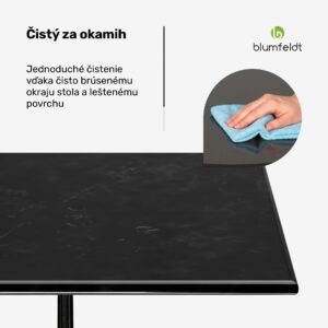 Blumfeldt Patras, bistro stôl, mramorová stolová doska, 60 x 60 cm, podstavec z liatiny