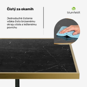 Blumfeldt Patras Lux, bistro stôl, mramorová stolová doska, 60 x 60 cm, podstavec z liatiny