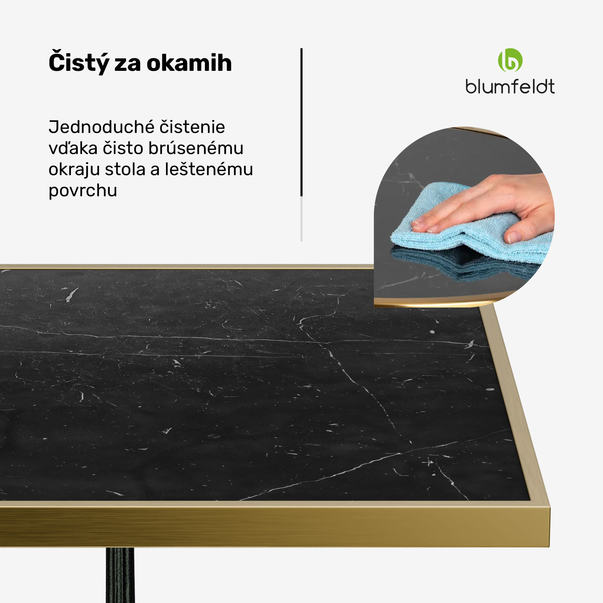 Blumfeldt Patras Lux, bistro stôl, mramorová stolová doska, 60 x 60 cm, podstavec z liatiny