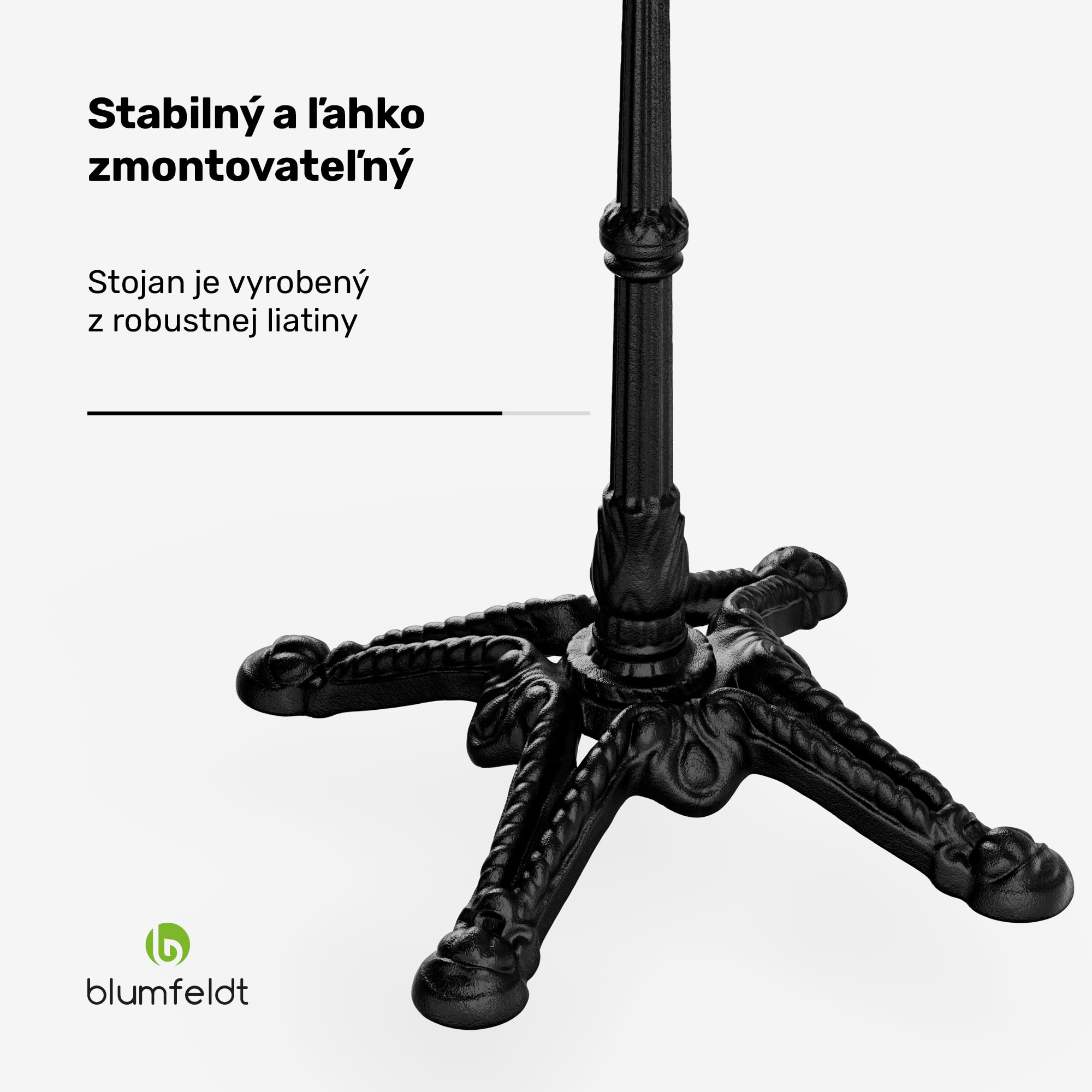 Blumfeldt Patras Lux, bistro stôl, mramorová stolová doska, 60 x 60 cm, podstavec z liatiny – Obrázok 2