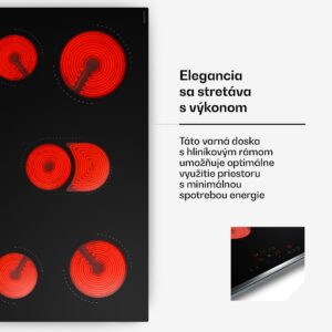 Klarstein Verosteel sklokeramická varná doska, Minimalistická, výkonná, 5 varných zón, 8400 W, 90 cm