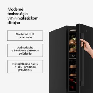 Klarstein Velaire podpultová chladnička na víno, moderná, elegantná, UV ochrana, Dvojzónová, 17 fliaš
