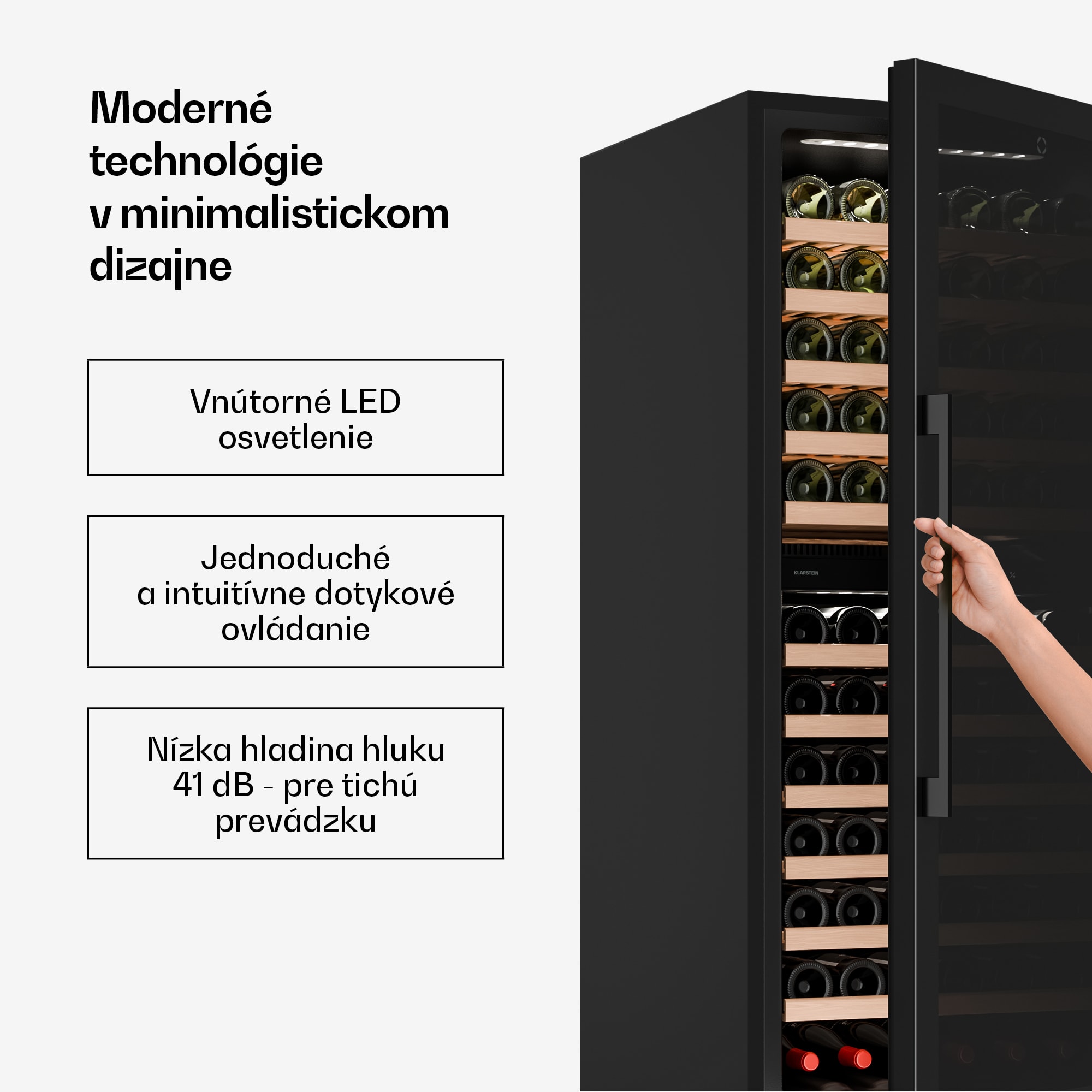 Klarstein Velaire podpultová chladnička na víno, moderná, elegantná, UV ochrana, Dvojzónová, 122 fliaš