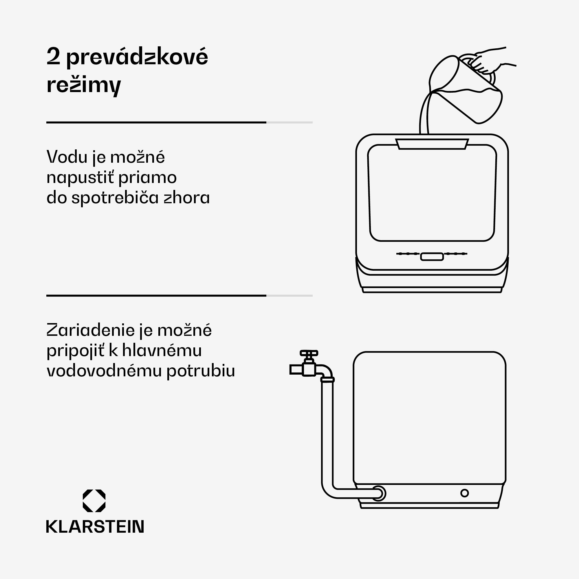 Klarstein Amazonia, Mini umývačka riadu, Kompaktná, 7 programov, Prenosná – Obrázok 2