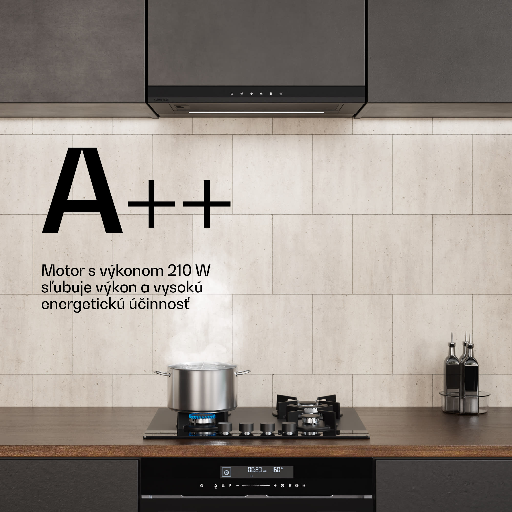 Klarstein Velaire výsuvný digestor 60 cm, Elegantný, minimalistický, výkonný, EEC A++, 896 m³/h – Obrázok 2