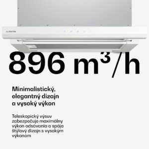 Klarstein Velaire výsuvný digestor 60 cm, Elegantný, minimalistický, výkonný, EEC A++, 896 m³/h