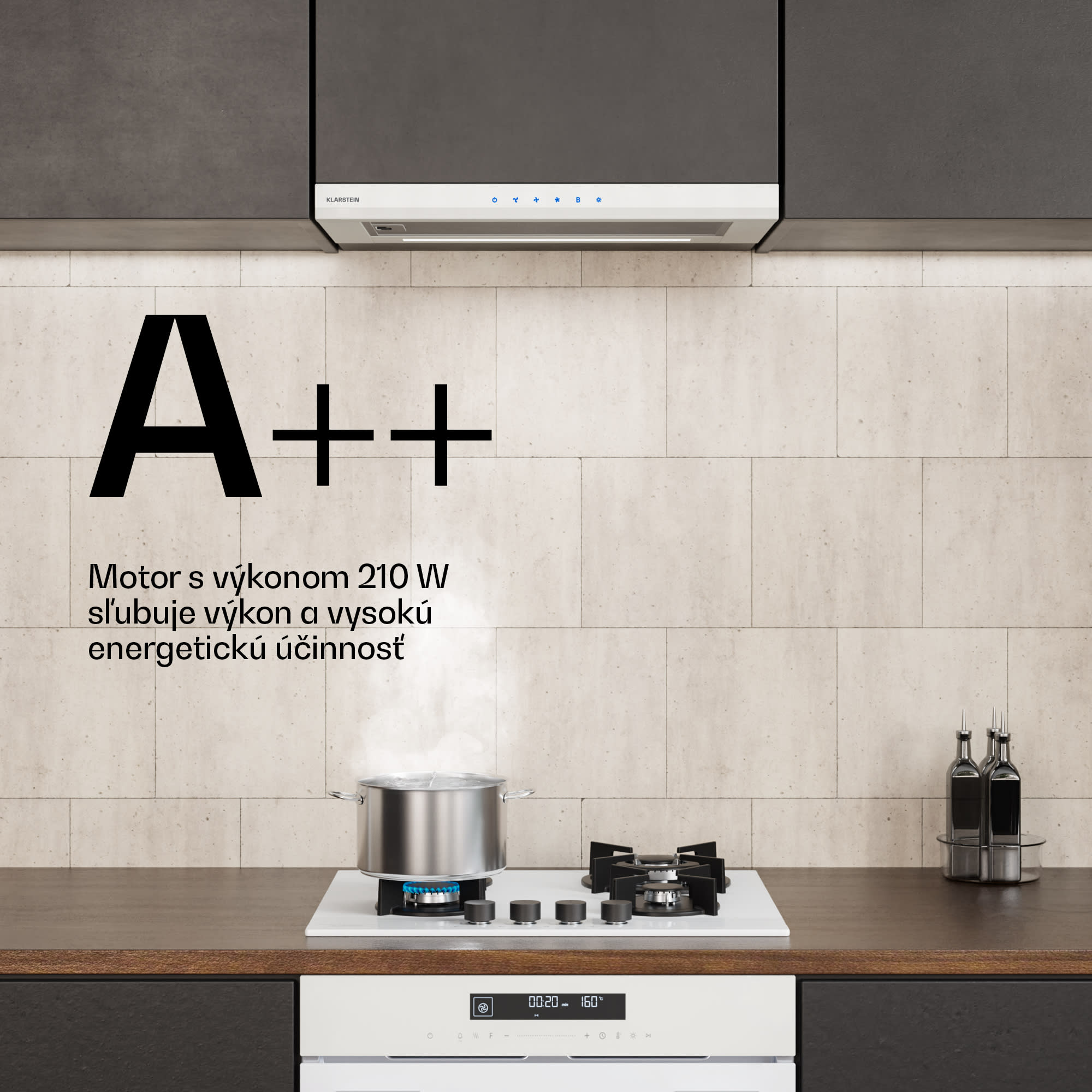 Klarstein Velaire výsuvný digestor 60 cm, Elegantný, minimalistický, výkonný, EEC A++, 896 m³/h – Obrázok 2