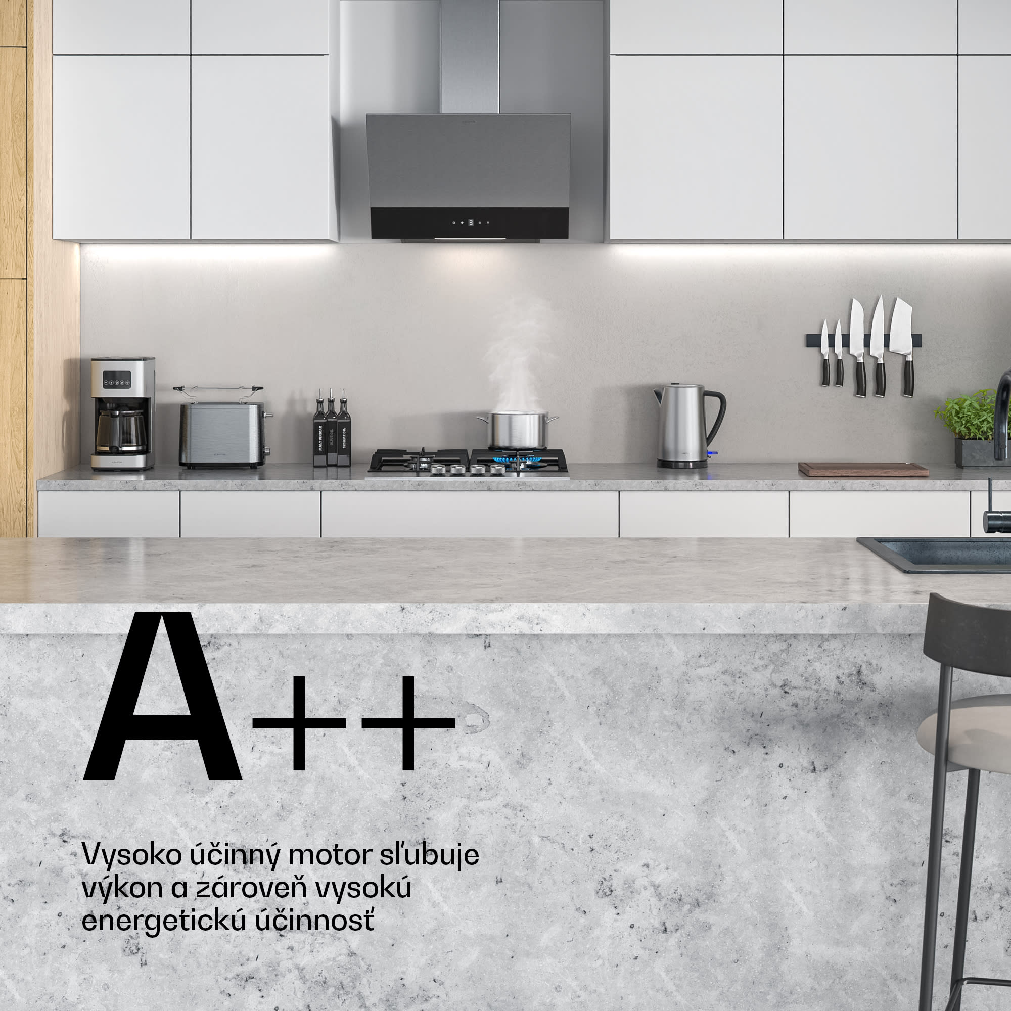 Klarstein Verosteel digestor, Elegantný, minimalistický, výkonný, Energetická trieda A, 624 m³/h, 60 cm – Obrázok 2