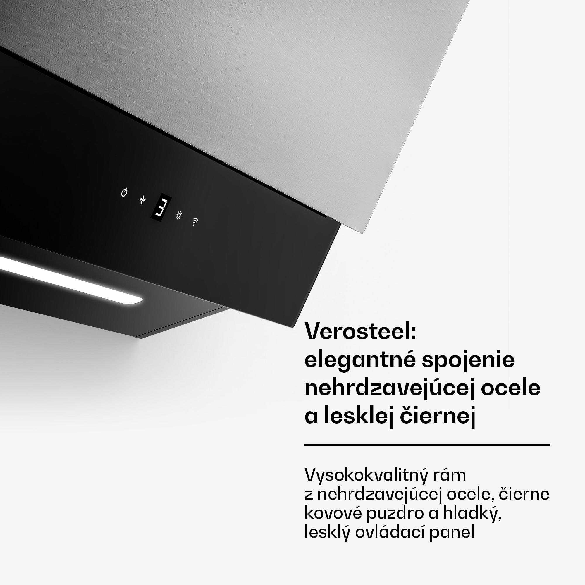 Klarstein Verosteel digestor, Elegantný, minimalistický, výkonný, Energetická trieda A, 624 m³/h, 60 cm – Obrázok 3