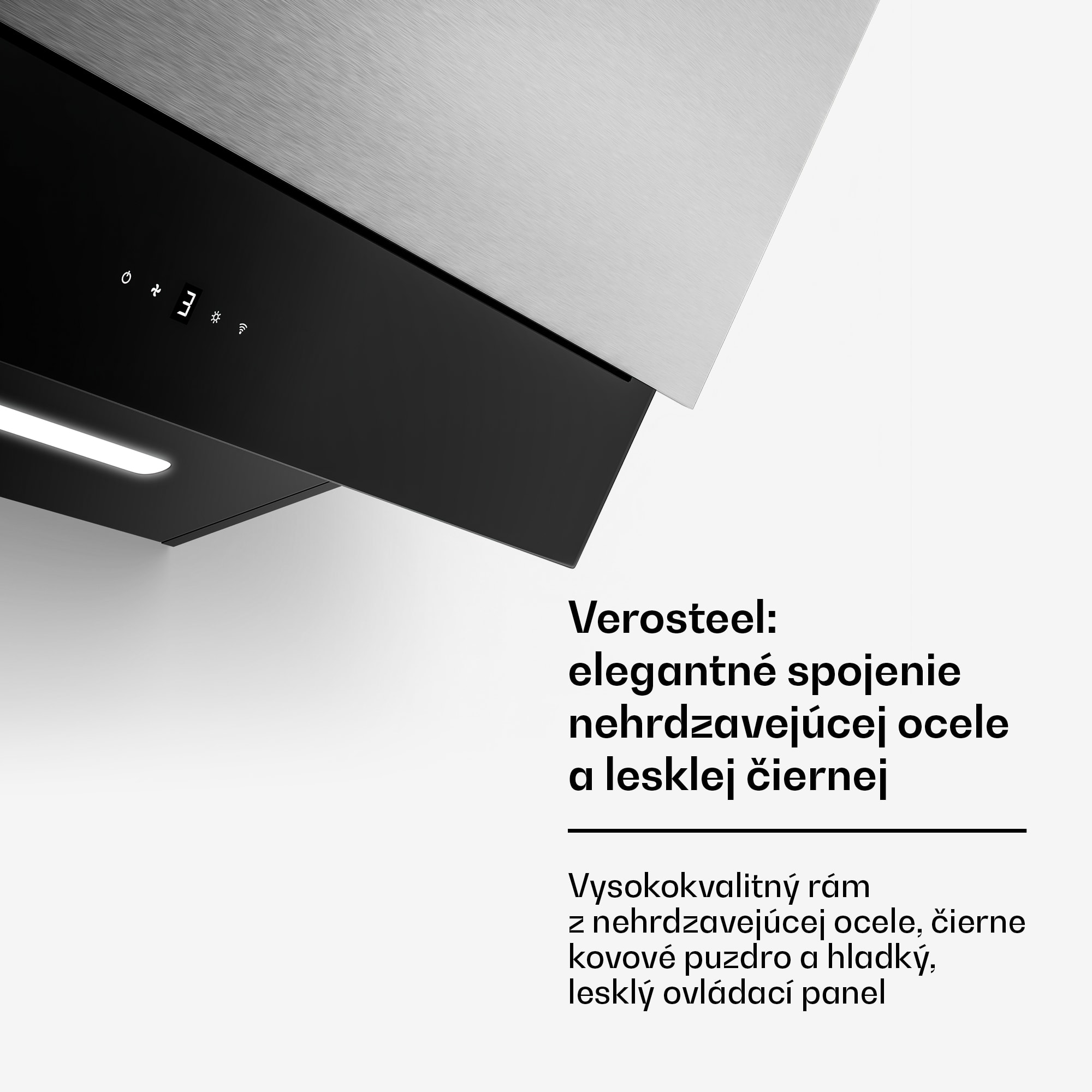Klarstein Verosteel digestor, Elegantný, minimalistický, výkonný, Energetická trieda A, 624 m³/h, 90 cm – Obrázok 3