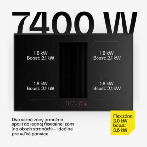 Klarstein Velaire flexi-indukčná varná doska s integrovaným digestorom Elegantná, minimalistická, výkonná 8400 W 80 cm