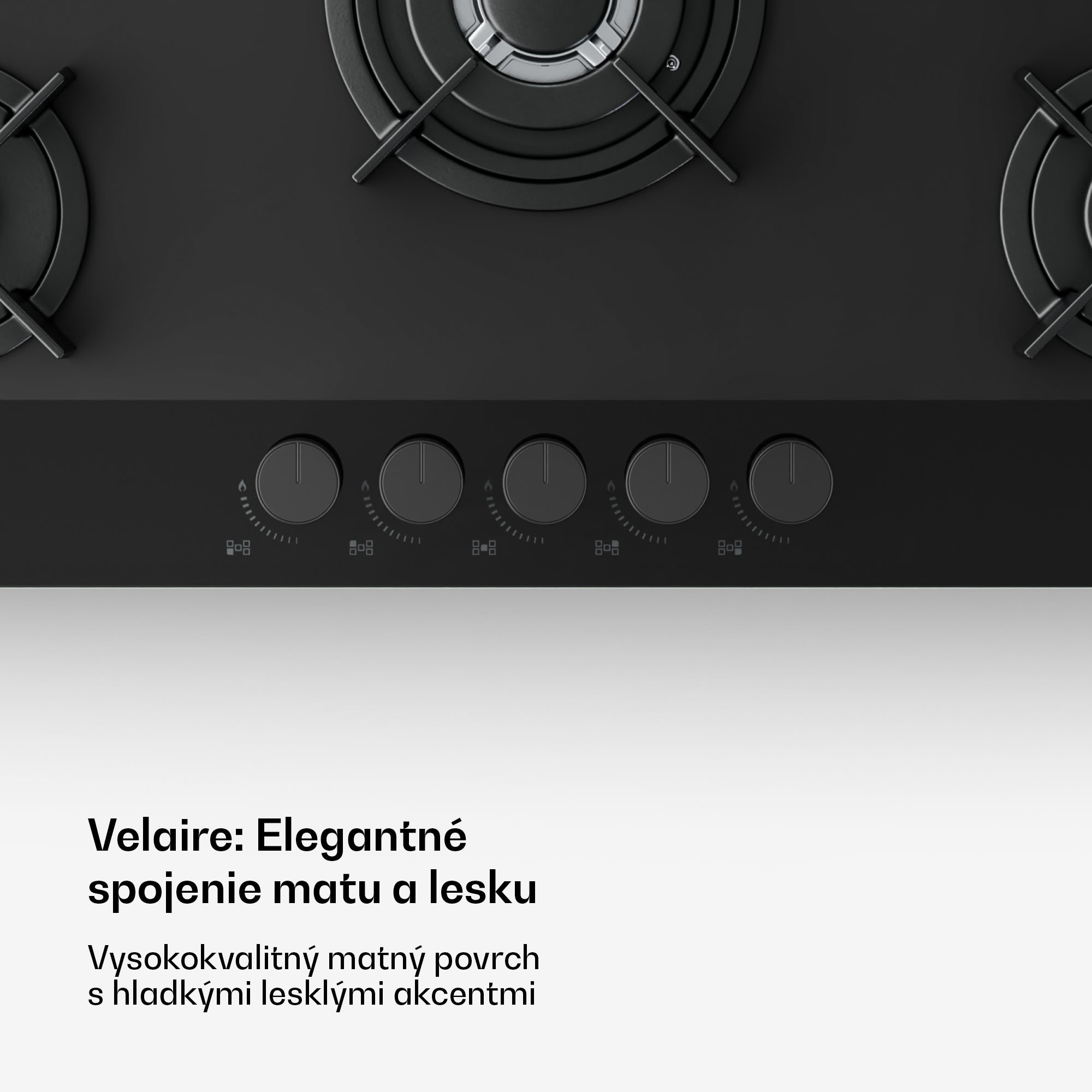 Klarstein Plynová varná doska Velaire, 5-horáková s elektrickým zapaľovaním, Kompatibilná so zemným plynom a LPG, 10400 W, 90 cm