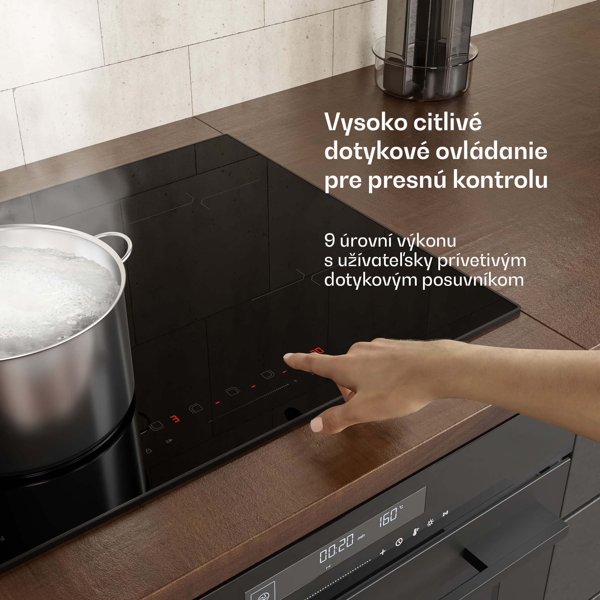 Klarstein Velaire indukčná varná doska, elegantná, minimalistická, výkonná, 4 varné zóny, 7000 W, 60 cm – Obrázok 2