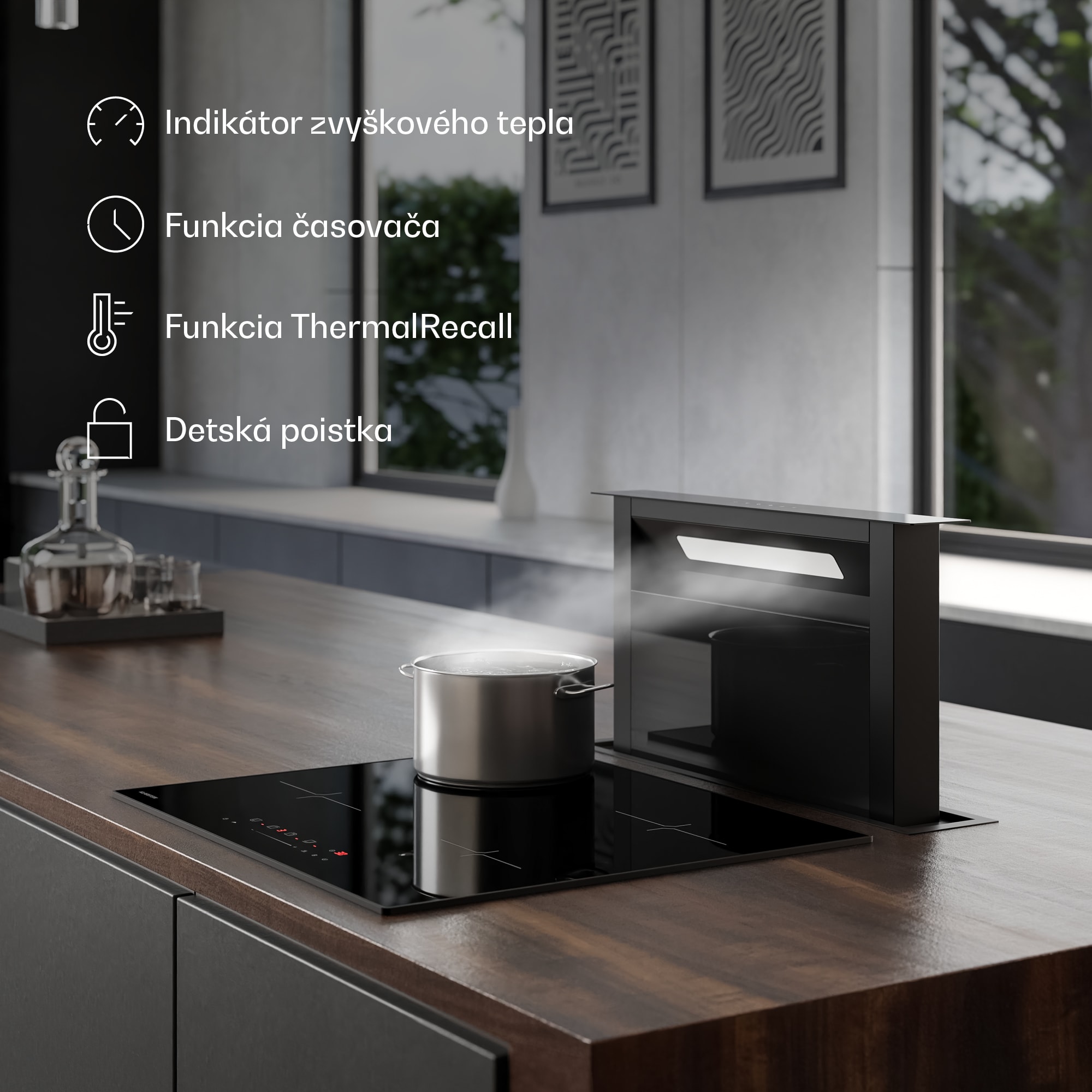 Klarstein Velaire indukčná varná doska, elegantná, minimalistická, výkonná, 4 varné zóny, 7000 W, 60 cm – Obrázok 3