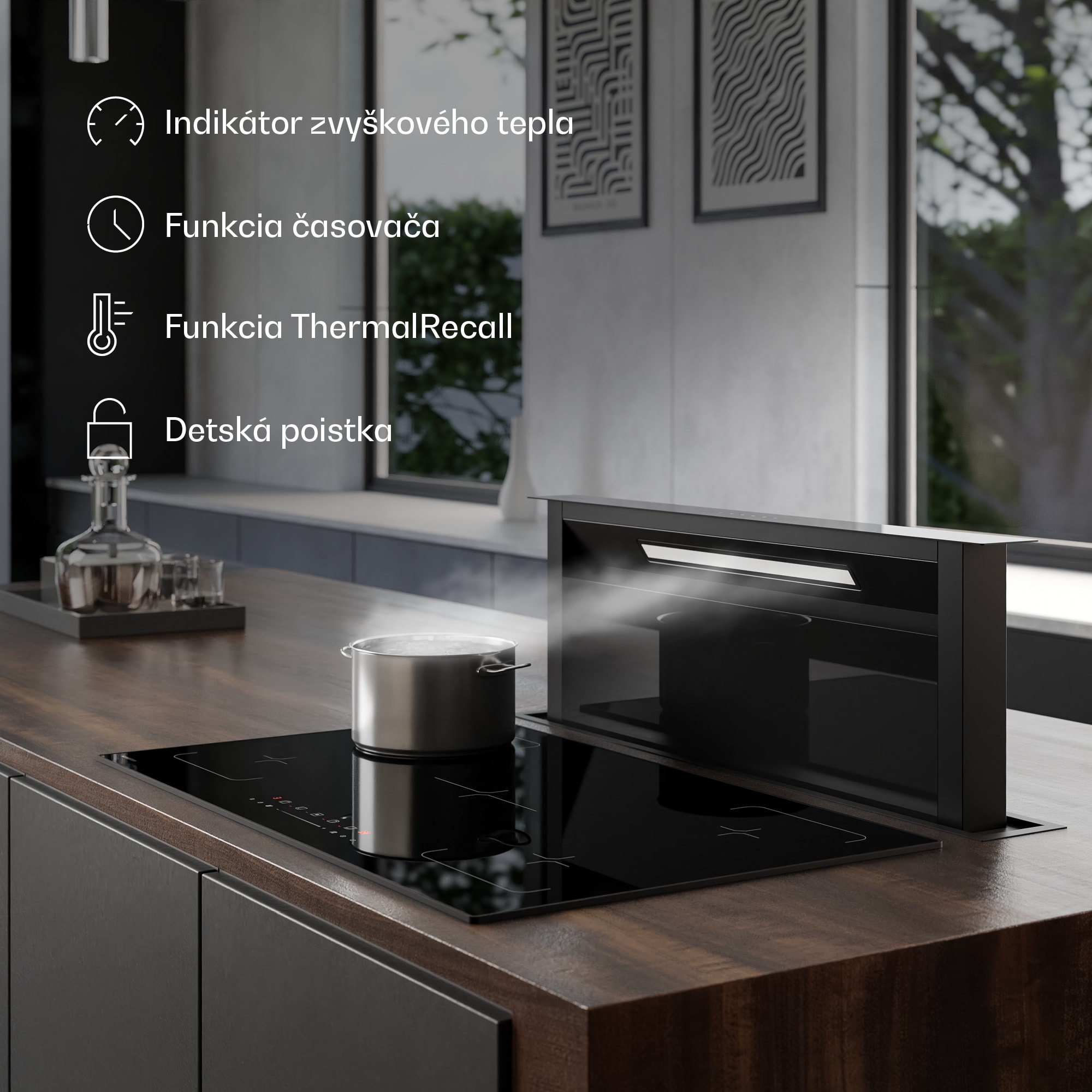 Klarstein Velaire indukčná varná doska, elegantná, minimalistická, výkonná, 5 varných zón, 7200 W, 90 cm – Obrázok 3